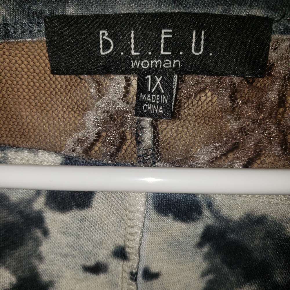 Bleu Woman plus sz 1X Fun Tie dye lace shirt Whimsigoth - Picture 5 of 6